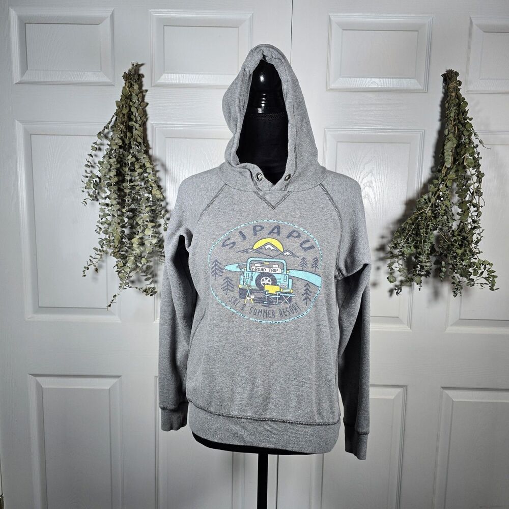 Blue 84 Gray Sipapu Resort Hoodie Road Trip Ski Summer Graphic Large